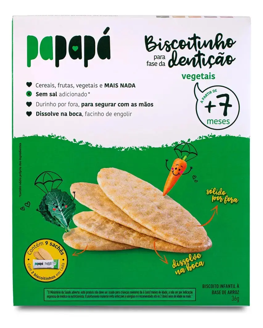 Biscoitinho para Fase da Dentição Papapá de Vegetais - 36g