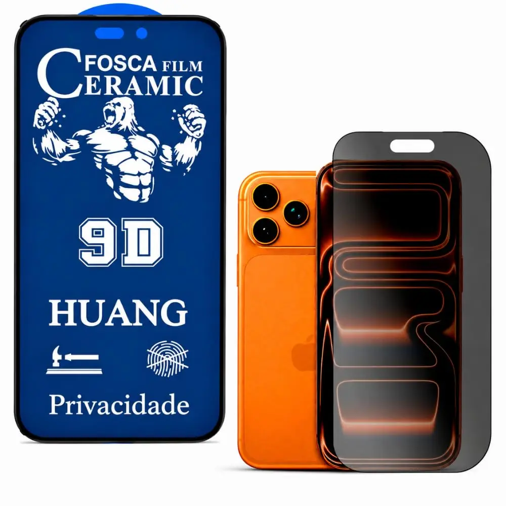 Película Protetora Cerâmica Fosca Privacidade iPhone X 11 12 13 14 15 16 E PRO MAX Proteção Total, Anti-Risco, Anti-Espião e Não Deixa Marca De Dedo Na Tela(16PRO / 17/17 PRO) - 1