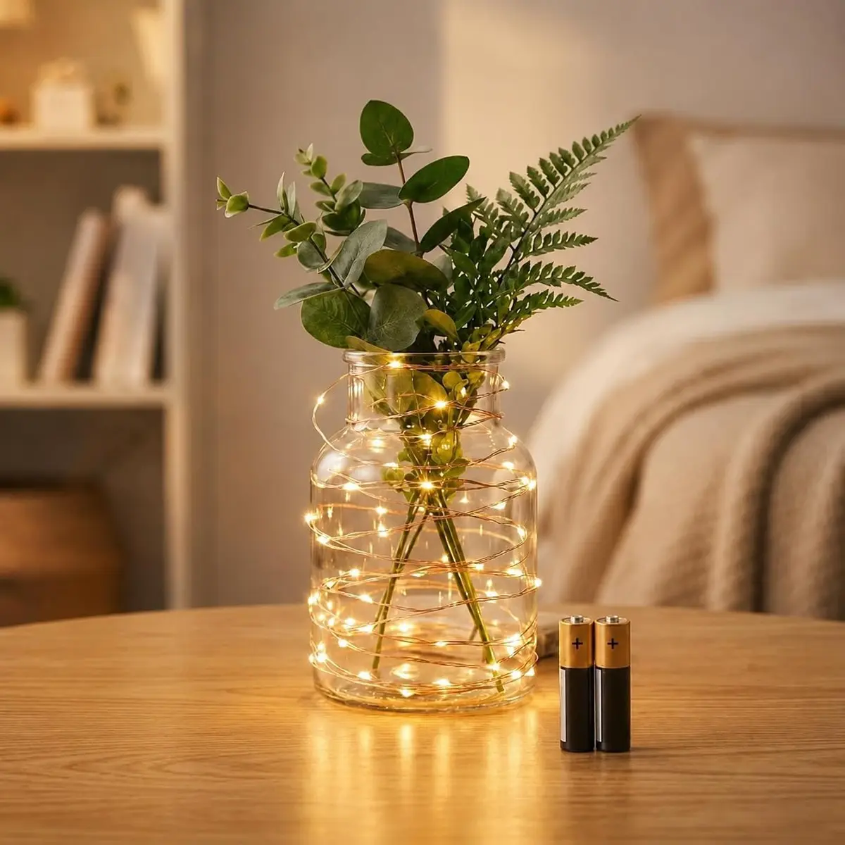 Fio De Fada Led 2 Metros 20 Leds Amarela Decoração Pilhas Inclusas