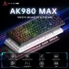 [Taxa Inclusa] Teclado Mecânico AJAZZ AK980 Max Com ou Sem Fio, com Bateria de 10000mAh, LEDs, 0,01mm de Deslocamento - 1