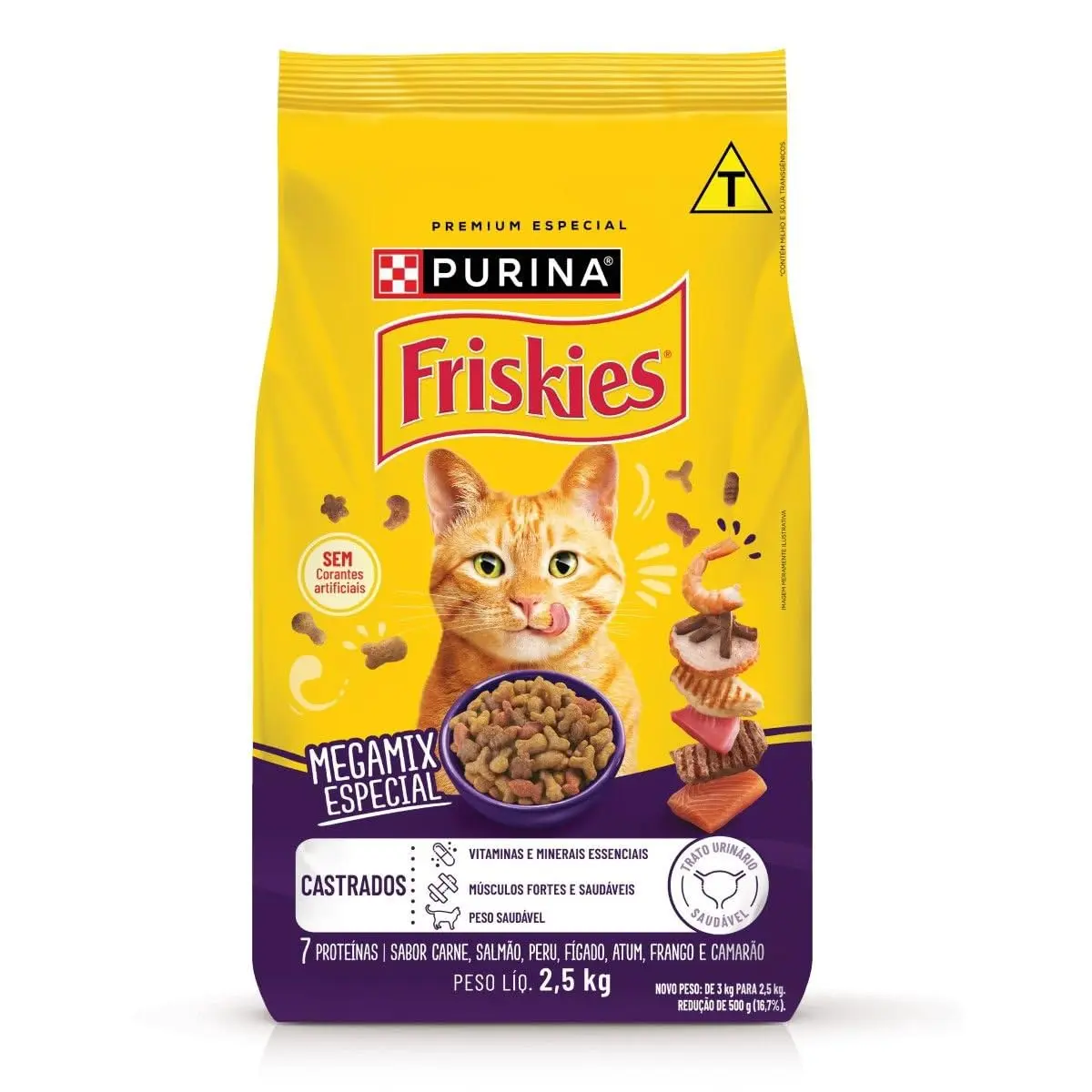 PURINA FRISKIES® Ração Seca para Gatos Castrados Megamix 2,5Kg