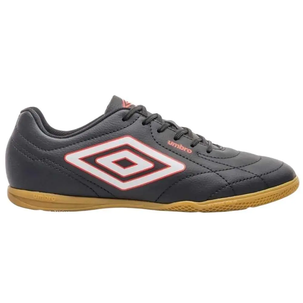 Chuteira Umbro Futsal Class Footballer Preto Branco e Vermelho