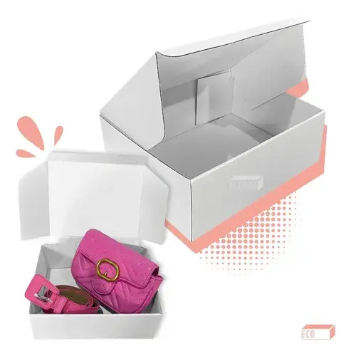 Kit 30 Caixas De Papelão Branca 20x16x7cm Eco Box Embalagens Envios E-commerce Lojas Delivery Eco Box Embalagens - R$ 61,97
