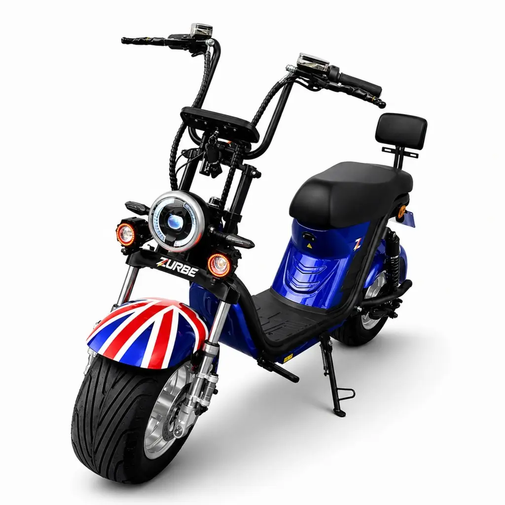 Bicicleta Eletrica Zurbe X20 Scooter 1000w Bateria Removível 60v 20ah Suporta 200kg Faróis De Milha