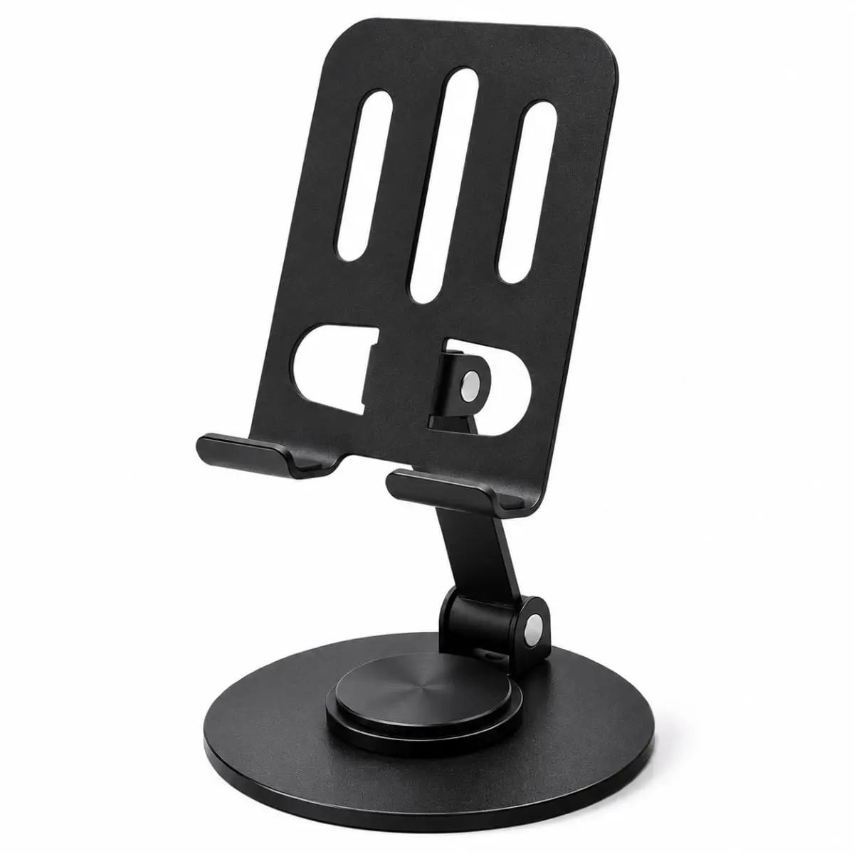 Suporte para Celular em Alumínio Dobrável com Base Rotativa 360° | Suporte Premium para Celular com Ajuste de Ângulo e Base Rotativa 360° - 1