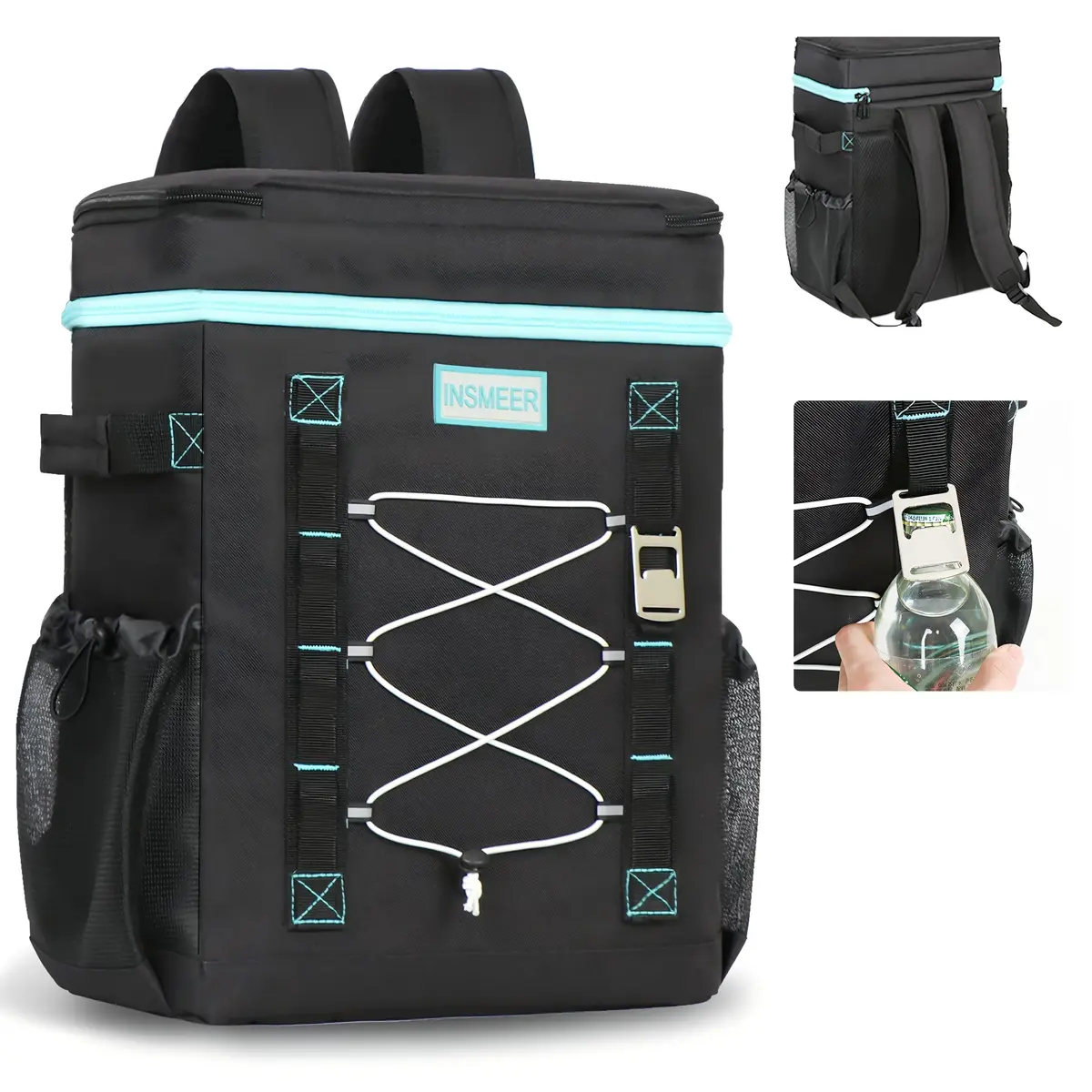 INSMEER Mochila Termica, 50 Latas Bolsa Termica Isotérmico Grande Caixa Termica Cooler Sacola Para acampamento, Mochila para Feminina Masculino Praia