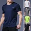[Com Taxa] Camiseta Masculina Alta Elasticidade Seda Gelo Secagem Rápida Verão - 1