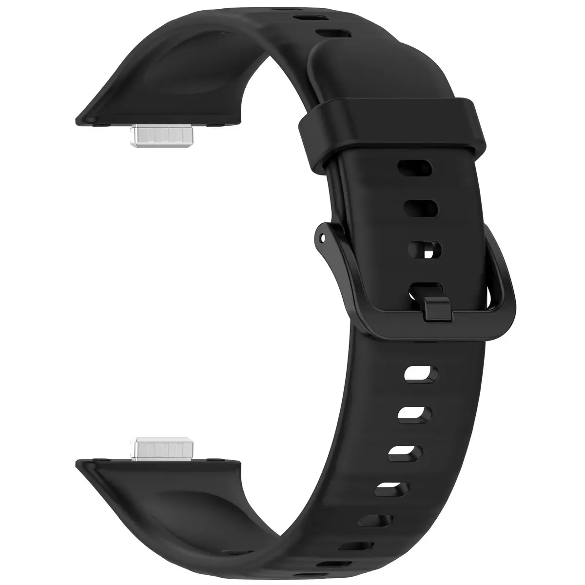 Pulseira de Silicone Ajustável Compatível com Huaweii Watch Fit 3, 4, 4 Pro, 5 e 5 Pro, Cor Preta