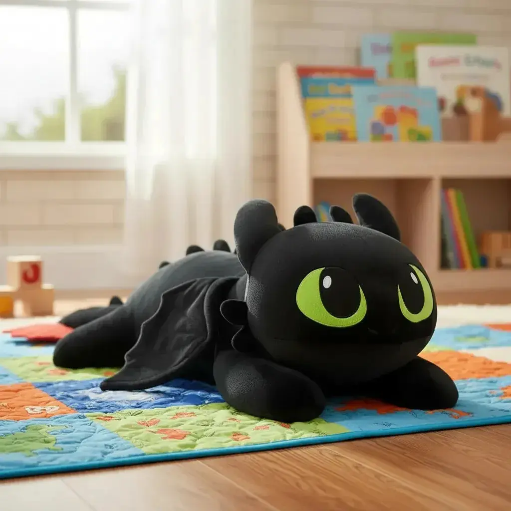 Xuxão Apoio Urso Banguela Fúria Da Noite Gigante 100cm Pelúcia Preto - 1
