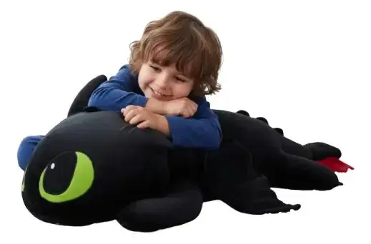 Xuxão Apoio Urso Banguela Fúria Da Noite Gigante 100cm Pelúcia Preto thumbnail 7
