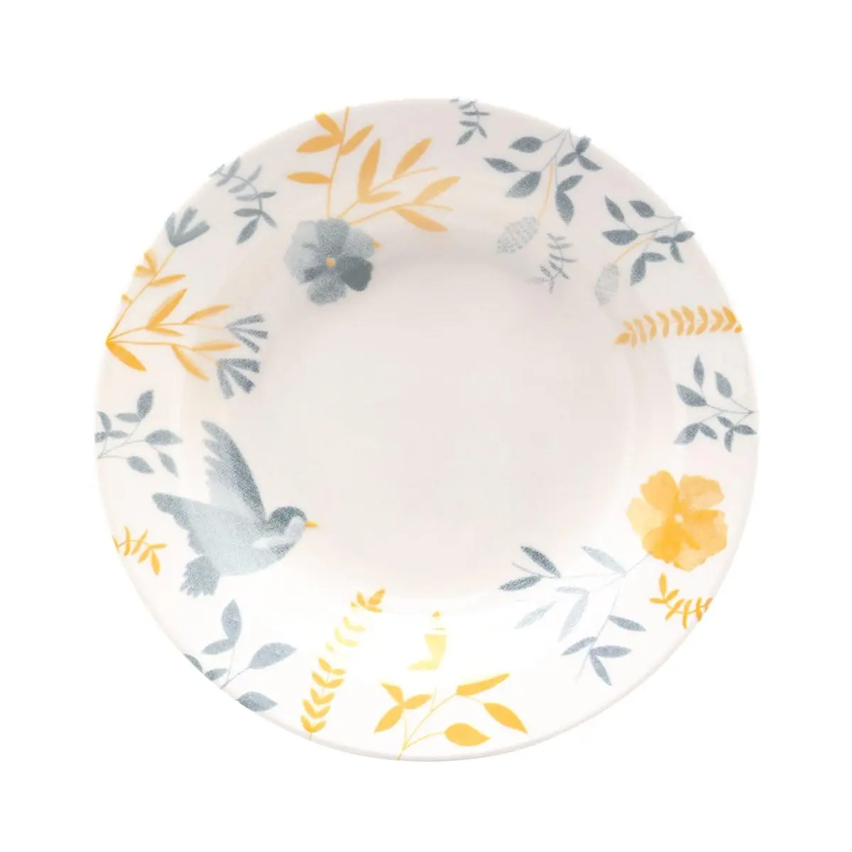 Conjunto 6 Pratos Fundos de 21,5cm em Cerâmica Donna Bem-Te-Vi Biona Oxford