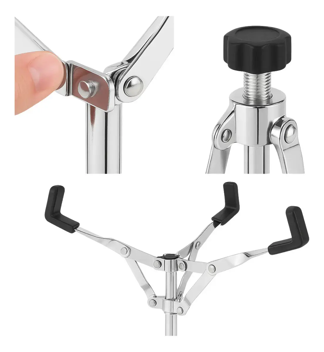 Suporte Estante Reforçada Para Caixa De Bateria 220 New Cromada Baterista Premium Marca Dc Music thumbnail 5