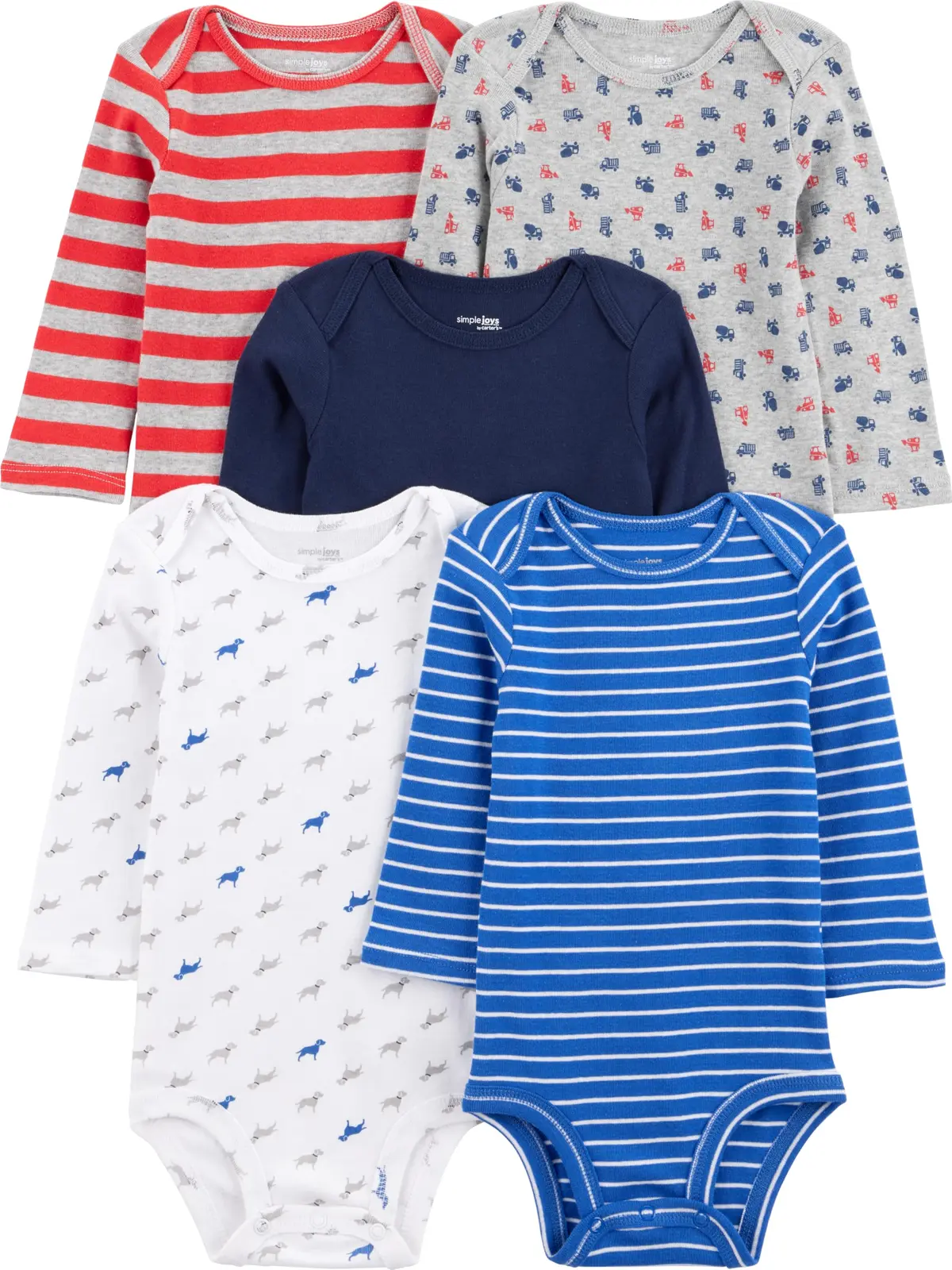 Body 5-pack Long-sleeve Bodysuit Carter'sMeninos - 1
