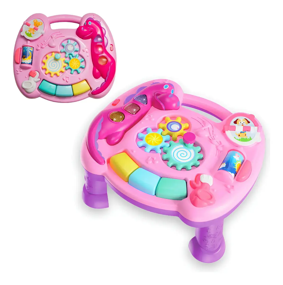 Mesinha Atividades Infantil Didática Mesa Bebe Interativa Cor Rosa - 1