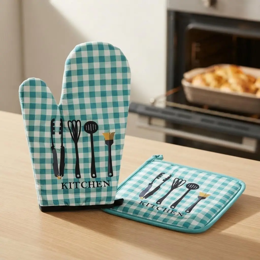 Kit Luva Térmica e Descanso Panelas Forno 2 Peças