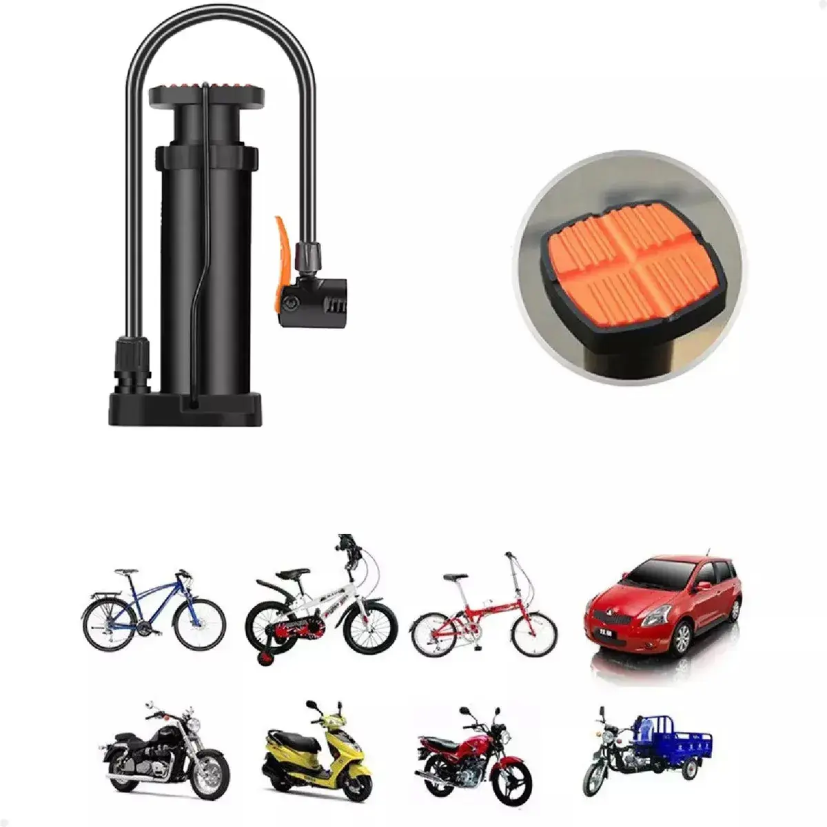 Bomba De Ar Encher Manual Pneus Bicicleta Carro Moto Bola Colchão 160 Psi Variall thumbnail 8