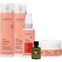 Kit Cadiveu Essentials Hair Remedy Shampoo Condicionador Máscara Leave-in e Açaí Oil (5 produtos) - 1