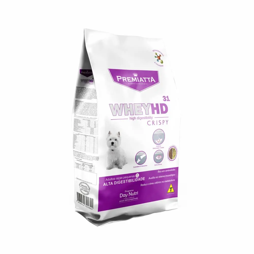 Premiatta Ração Whey Hd Crispy Cães Adultos Raças Pequenas 6Kg (30X200G)