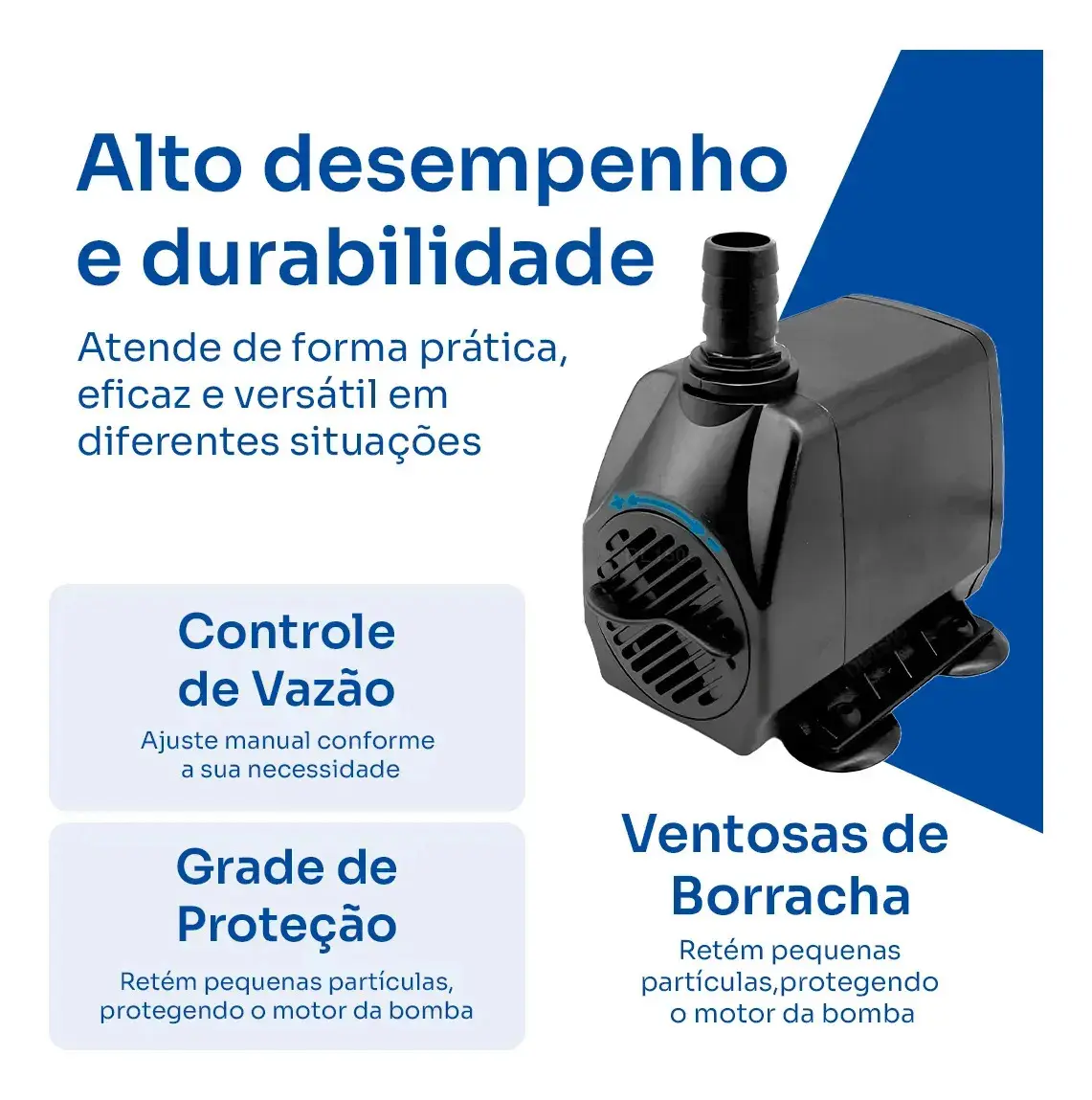 Bomba Submersa 2000l/h 2m Lagos Recalque Fontes Aquários Cascata Chafariz Motor Água Doce Salgada Marinho Fonte Hidroponia Aquaponia thumbnail 4