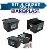 [R$37 cada] Kit 4 Caixas Organizadoras 56L com Tampa e Trava - 1