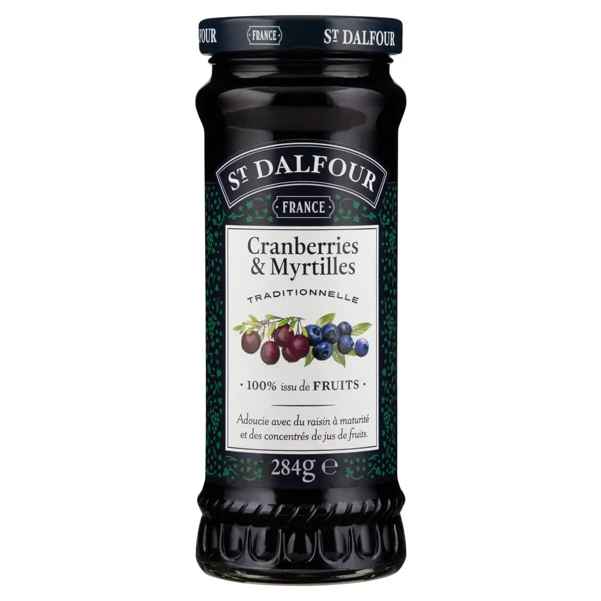 St Dalfour Geleia de Cranberry & Mirtilos (Cranberries & Myrtilles), 284g - 1