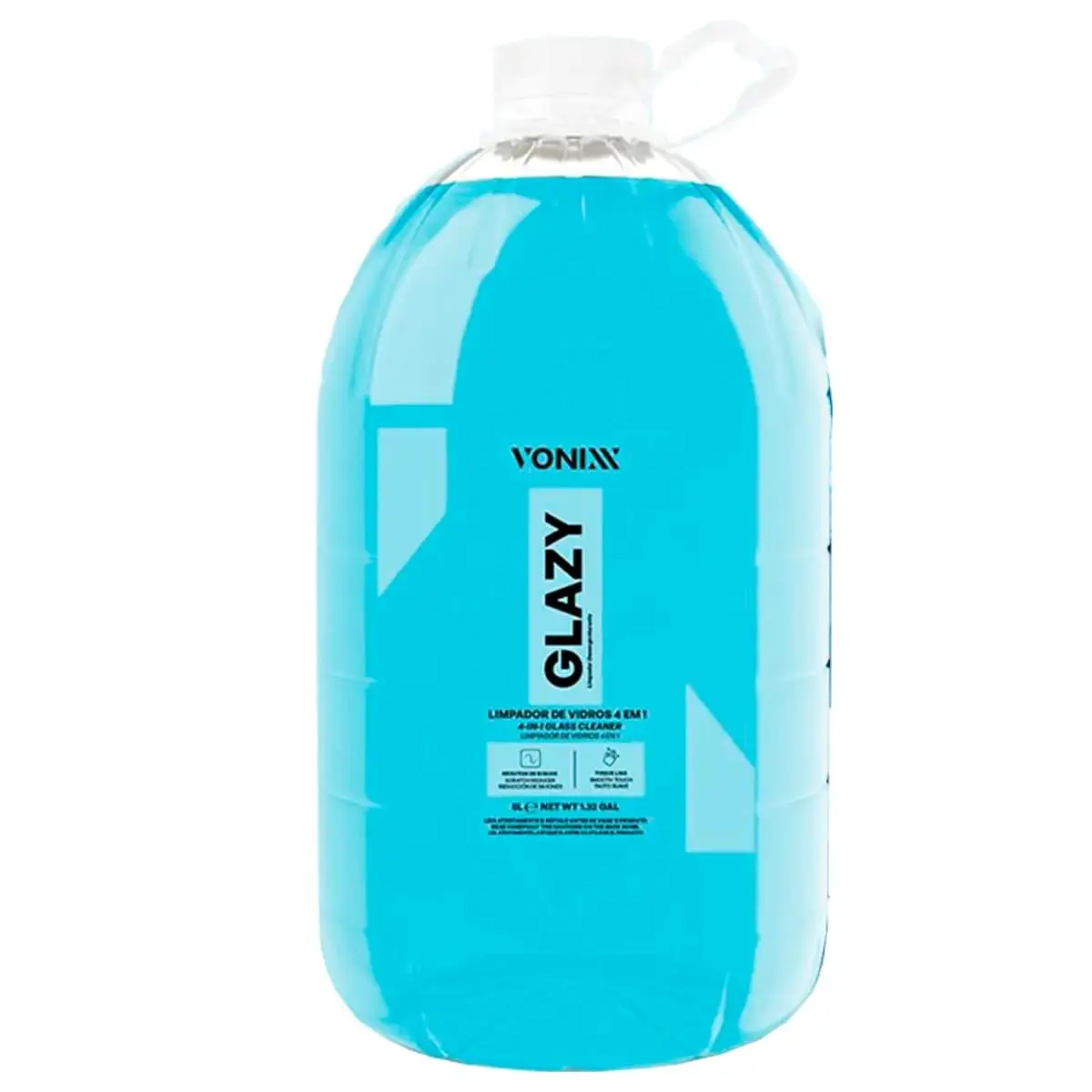 Glazy Galão 5l Limpa Vidros Redutor Atrito Risco Vonixx