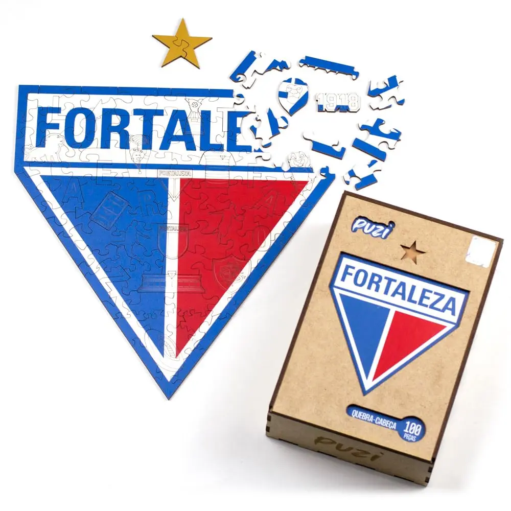 Quebra-Cabeça Fortaleza Escudo Oficial com Peças de Madeira - Puzi (P (100 Peças))