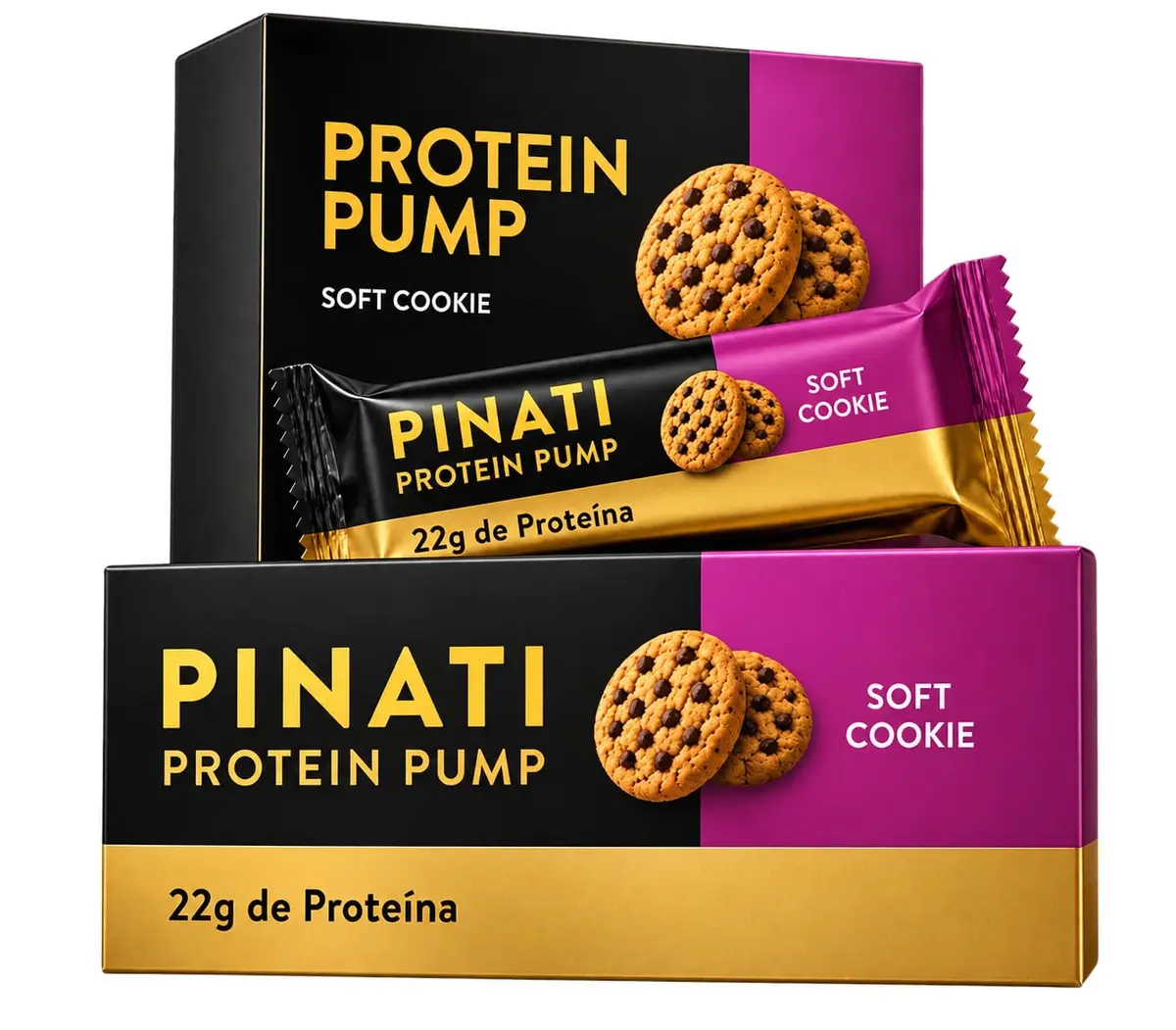 Cookie Proteico PINATI Protein PUMP, 22g de Proteína, 12 Unidades | Macio