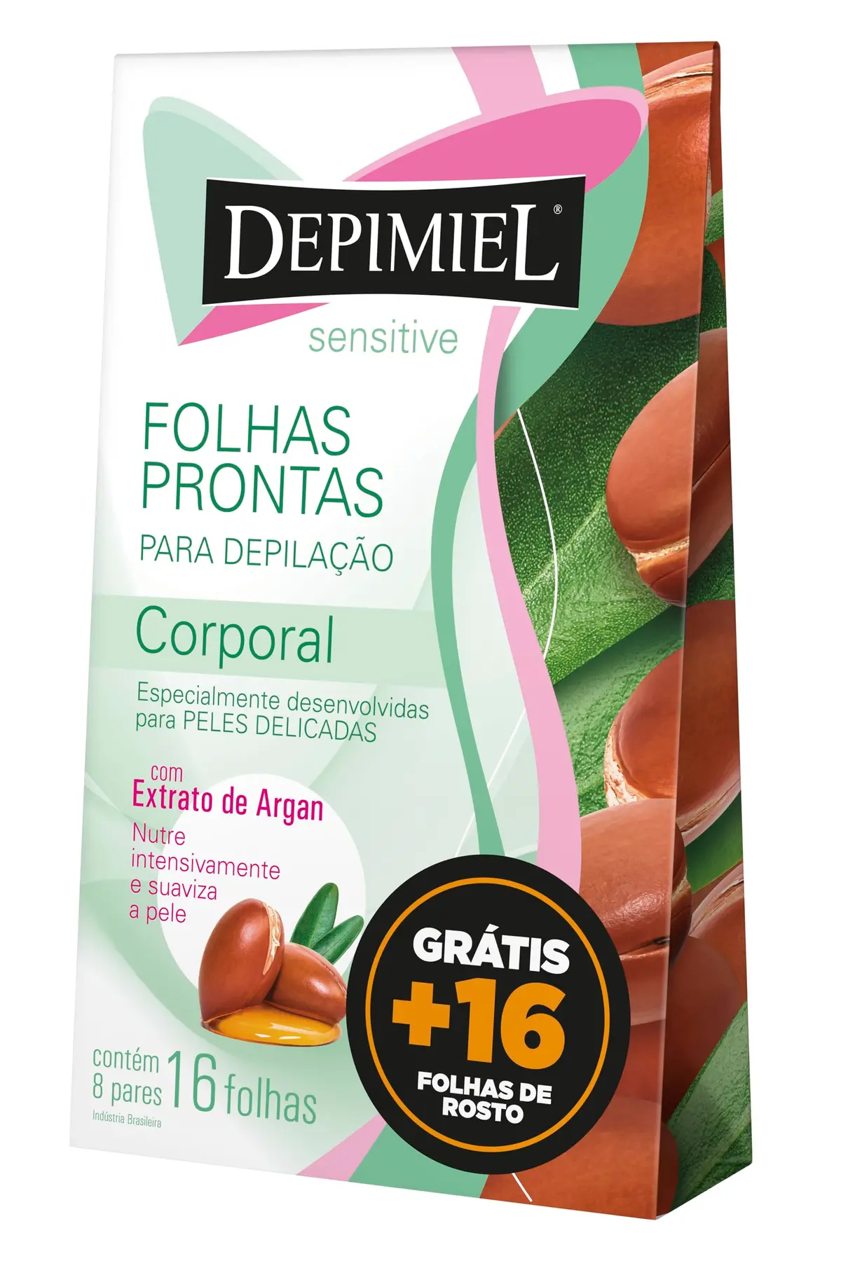 Folha Pronta para Depilação Corporal Depimiel, Sensitive, 16 Folhas | Remoção de Pelos, Dermatologicamente Testado