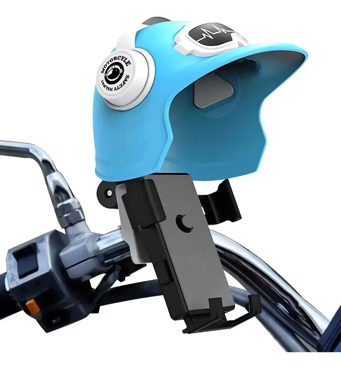 Suporte Celular Estilo Capacete Moto -proteção Solar E Chuva Cor Azul-celeste