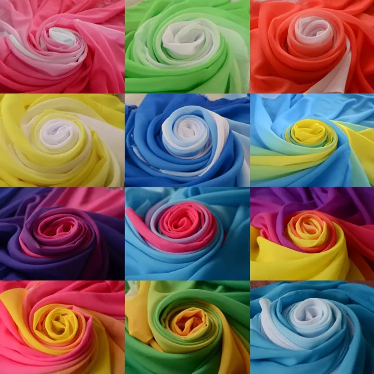 Tecido Chiffon 100D Bicolor com Efeito Degradê e Sombreamento para Palco - 1