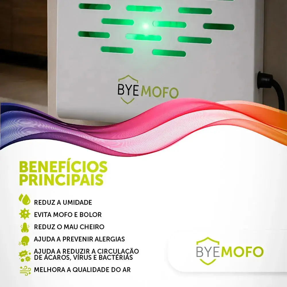 Antimofo Eletrônico Antiácaro Fungos Desumidificador Byemofo Branco 127 thumbnail 5