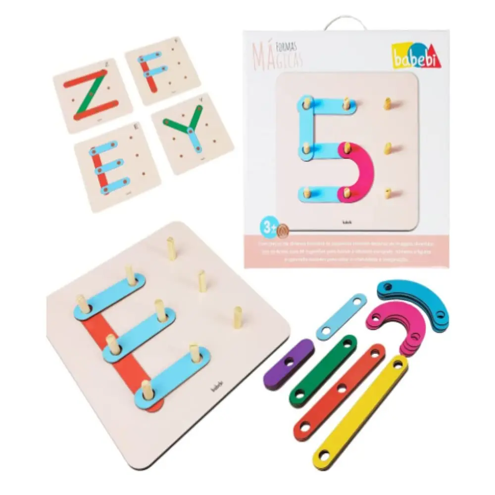 Brinquedo Educativo De Madeira 3 Anos Formas Mágicas Babebi