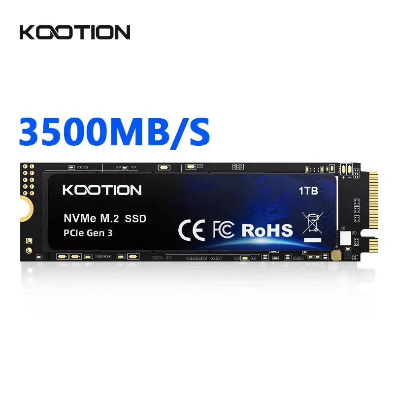KOOTION X15 Nvme M2 SSD 256GB 512GB 1TB 2TB SSD Nvme PCIe 3.0x4 M.2 2280 Disco rígido Unidade de estado sólido interna para laptop desktop - 1