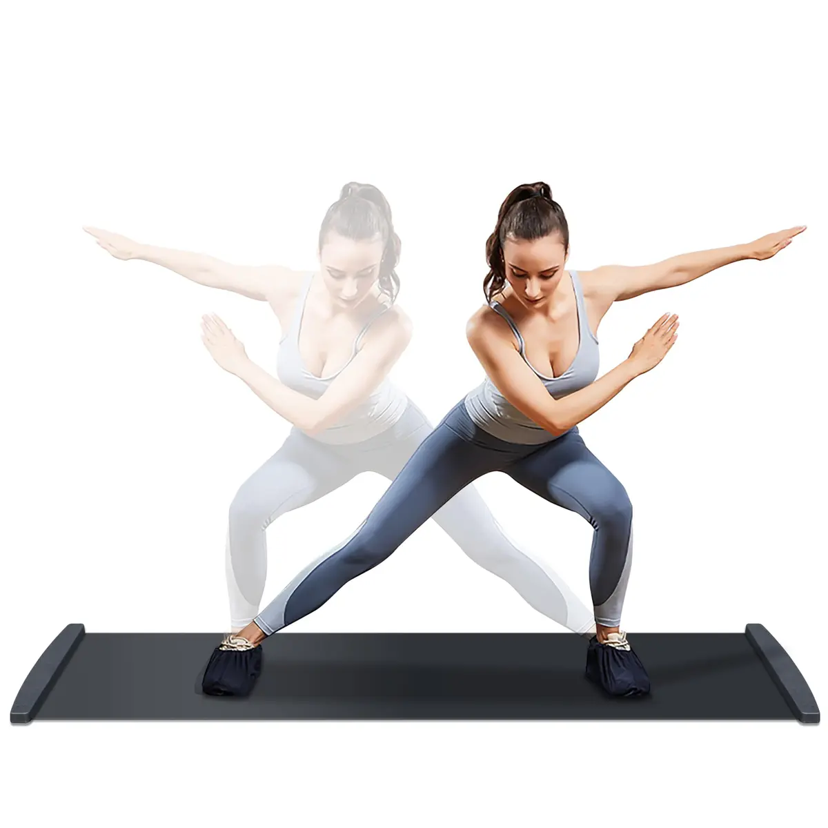Prancha Deslizante com Botas, Slide Board Plataforma Deslizante, Tapete para Exercicio Fisico, Slide Board Deslizante, Tapete Exercicio Fisico, Tapete Slide Board para Exercícios Funcionais