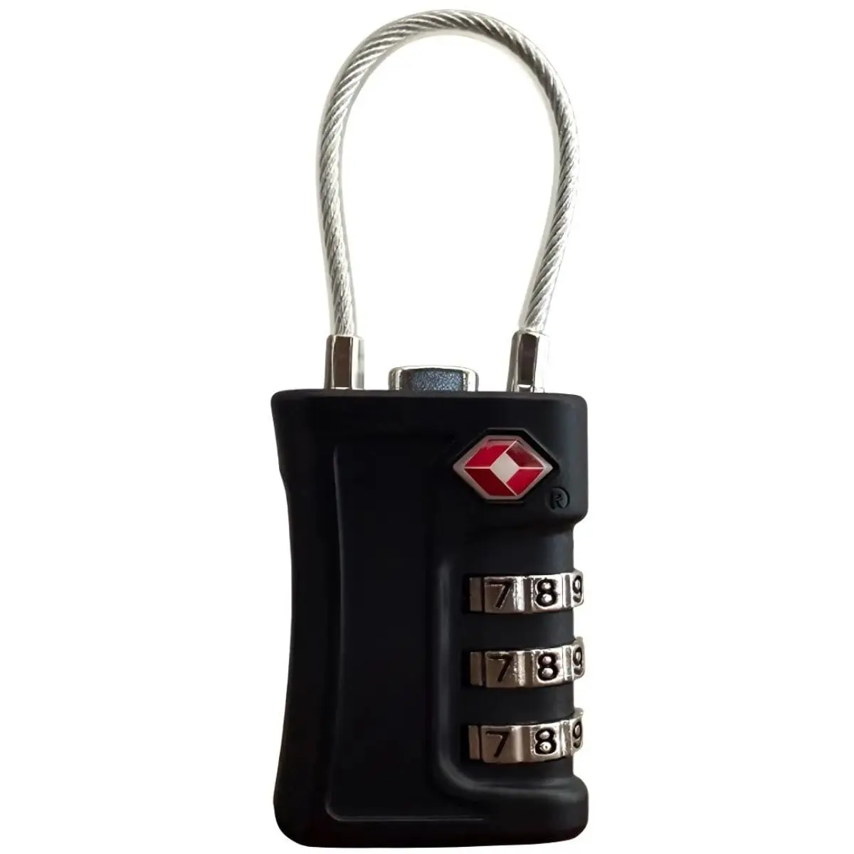 Cadeado 30mm com Segredo 3 Dígitos Cabo De Aço Alça Longa Senha Mala Viagem Aeroporto Mochila Armario Academia Anti Furto (Cor PRETA) Aprovado pela TSA