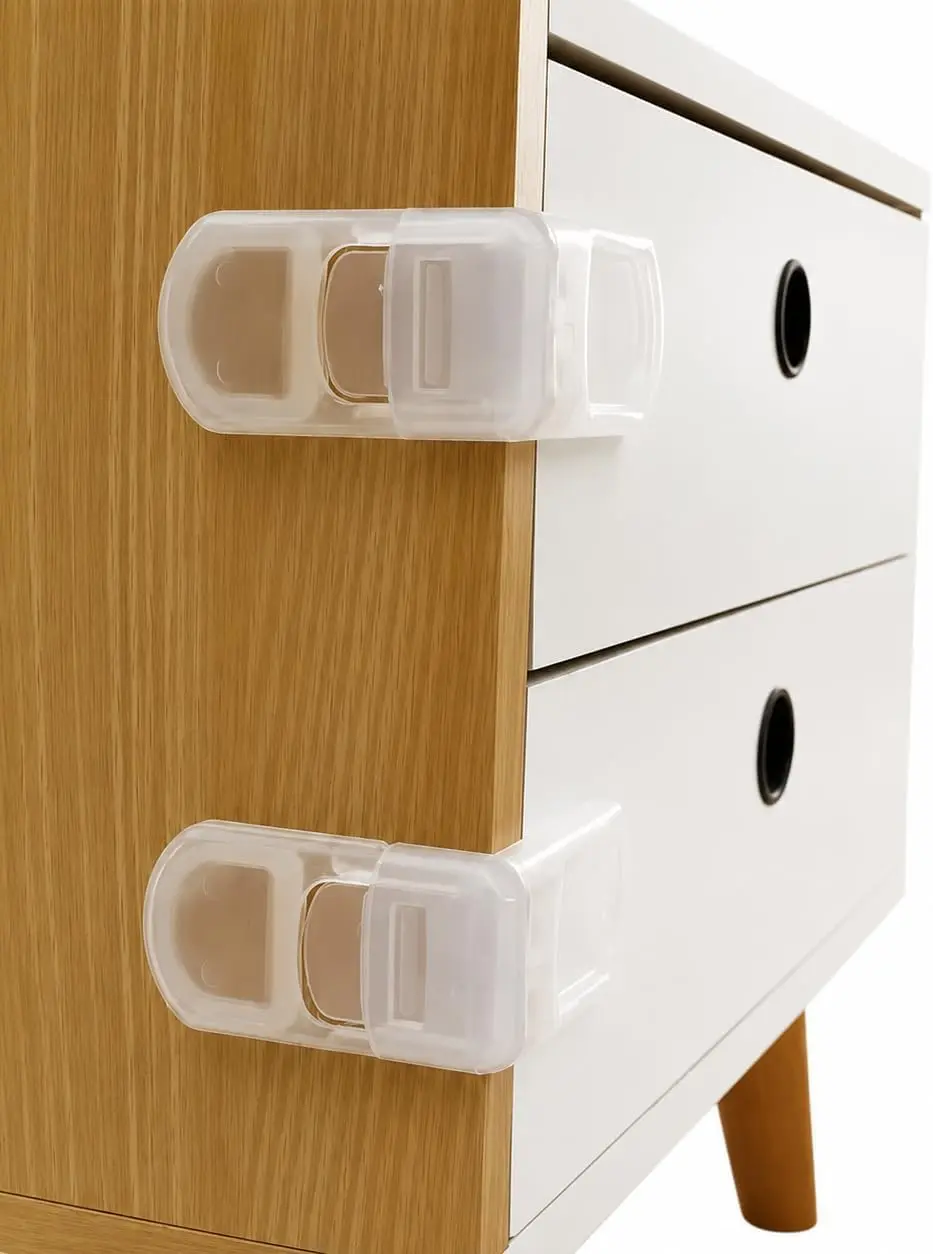 Kit com 4 Travas de Segurança Infantil para Gavetas e Armários