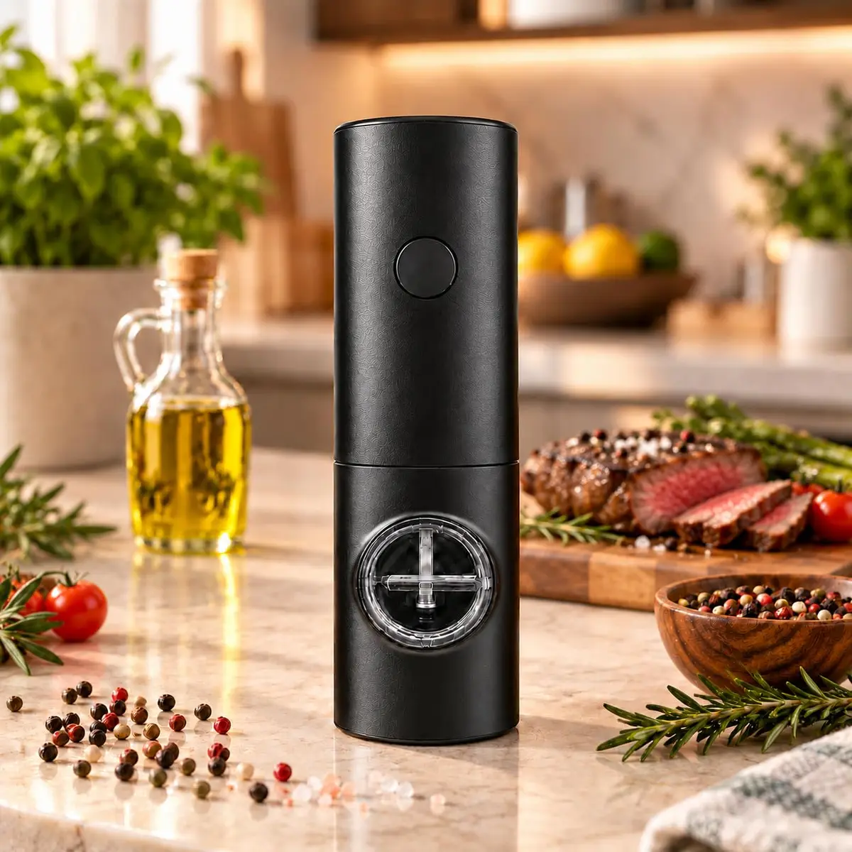 Moedor Automático para Sal e Pimenta com Moagem Fina e Grossa | com LED | Moedor de temperos, Prático e Versátil | Sem Fio | Mais frescor e qualidade para suas refeições | Cozinha Gourmet - 1