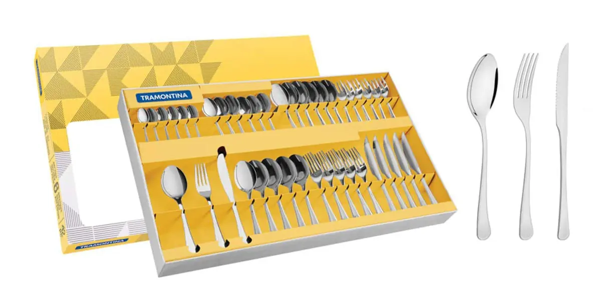 Faqueiro Aco Inox 42 Peças Com Faca Churrasco Havana - Tramontina - 1