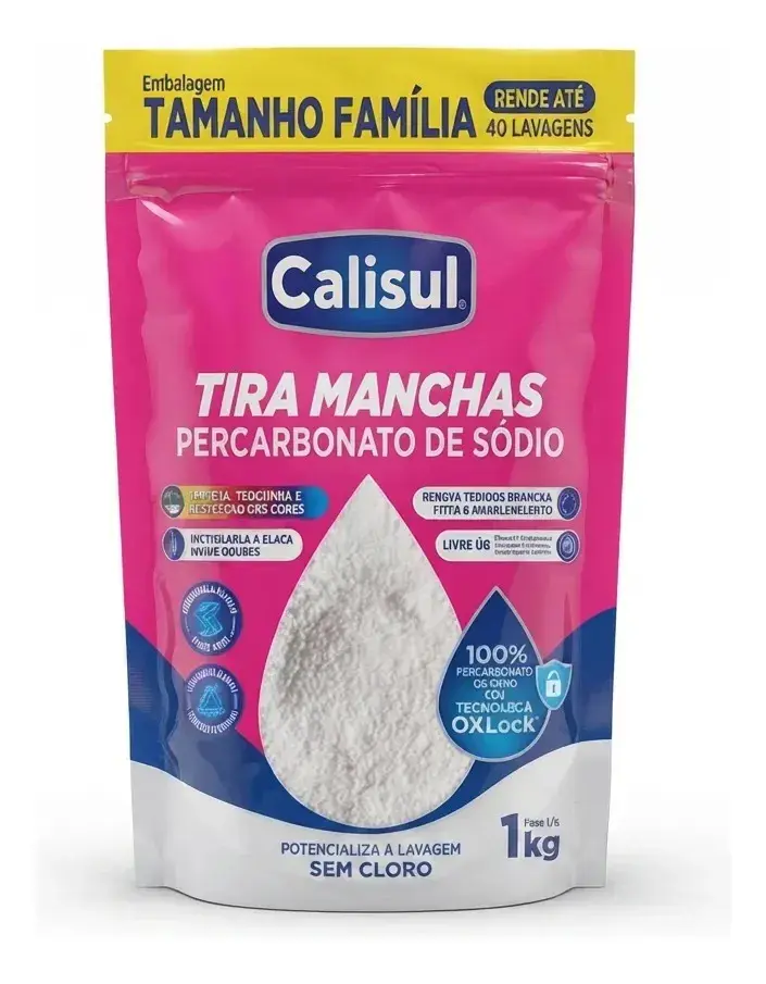 Percarbonato De Sódio 100% Puro | Sem Cloro, Tira Manchas e Branqueador 1kg