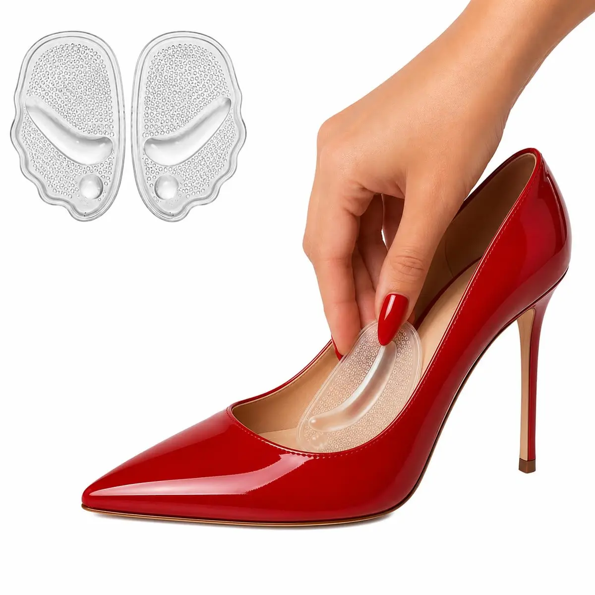 Par Palmilhas Para Salto e Sapatos Ortopédicas Em Gel Antiderrapantes - 1