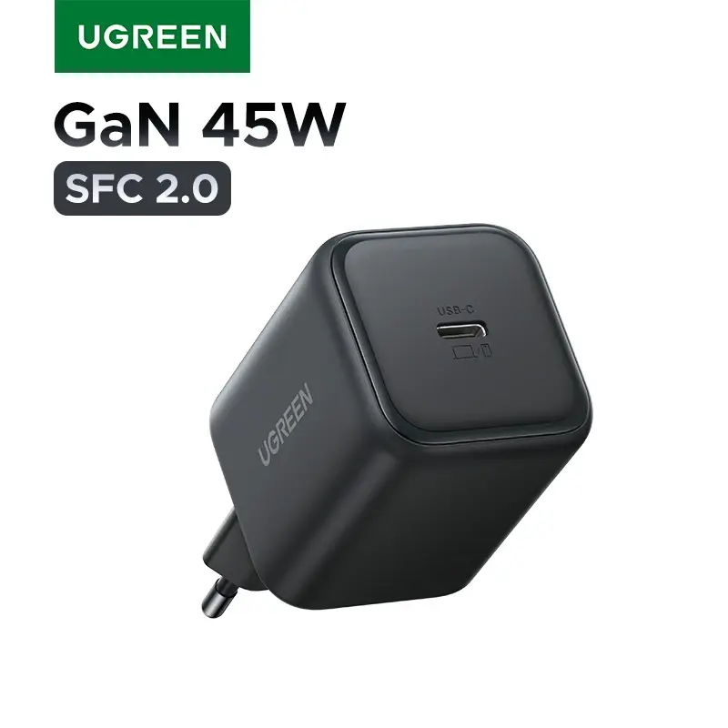 Ugreen 45w gan carregador pd3.0 pps qc3.0 carga rápida para samsung s25 s24 ultra iphone 16 15 14 pro max ipad tablet carregador rápido - 1