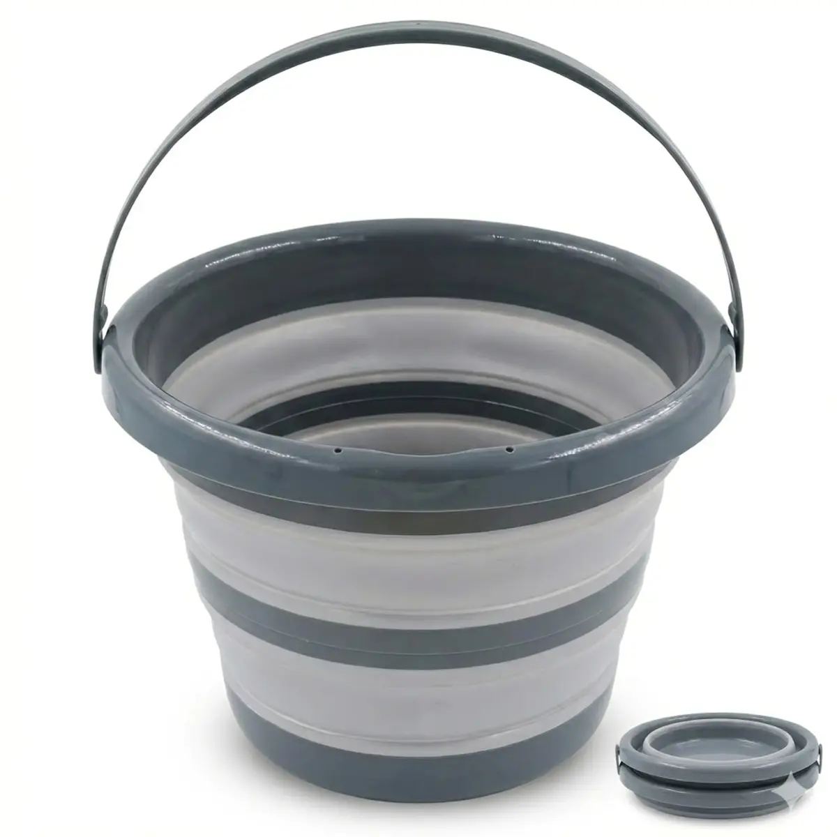 Balde Retrátil de Silicone 4 Litros Dobrável com Alça Reforçada - 1