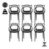 Kit 6 Cadeiras De Jantar Allegra Master Empilhável Polipropileno Waw Design Modelo Allegra Cor Preto - 1