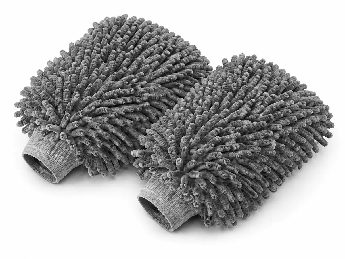 Kit 2 Luvas de Microfibra Limpeza Multiuso Macia Para Poeira Lavagem de Carros Limpa Vidros Móveis e Janelas Lava Rodas Alta Concentração de Espuma - 1