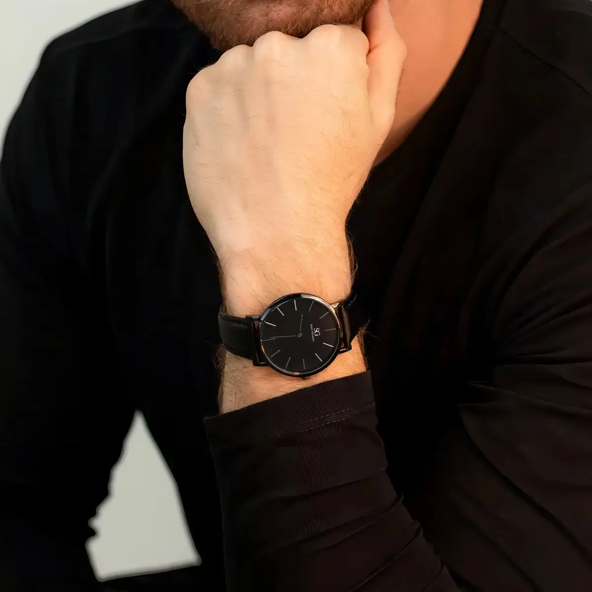 Relógio Masculino Saint Germain Murray Full Black de Couro Sintético Preto thumbnail 6