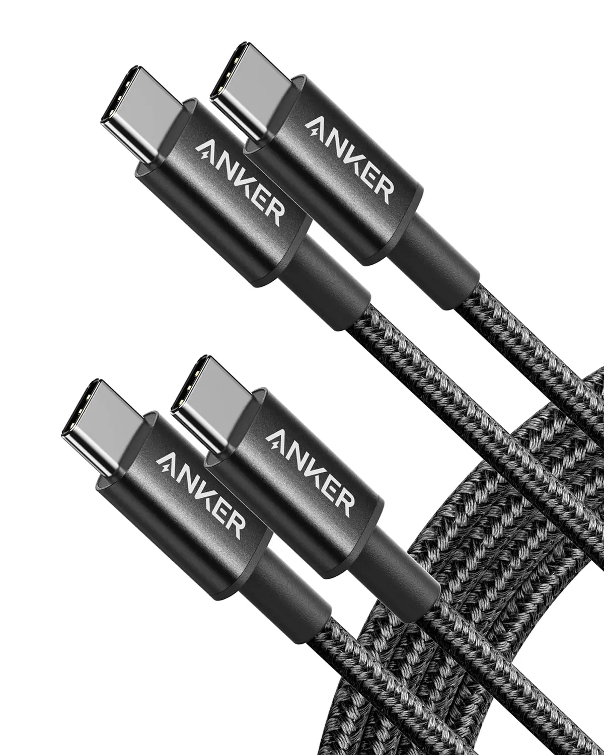 Anker Cabo USB-C para USB-C, 2 Unidades, 1,8m | Carregamento Rápido Type-C 60W para iPhone 18/17/16/15, Samsung, Xiaomi, Motorola, iPad, Tablet, Macbook e Mais, Kindle,Preto - 1