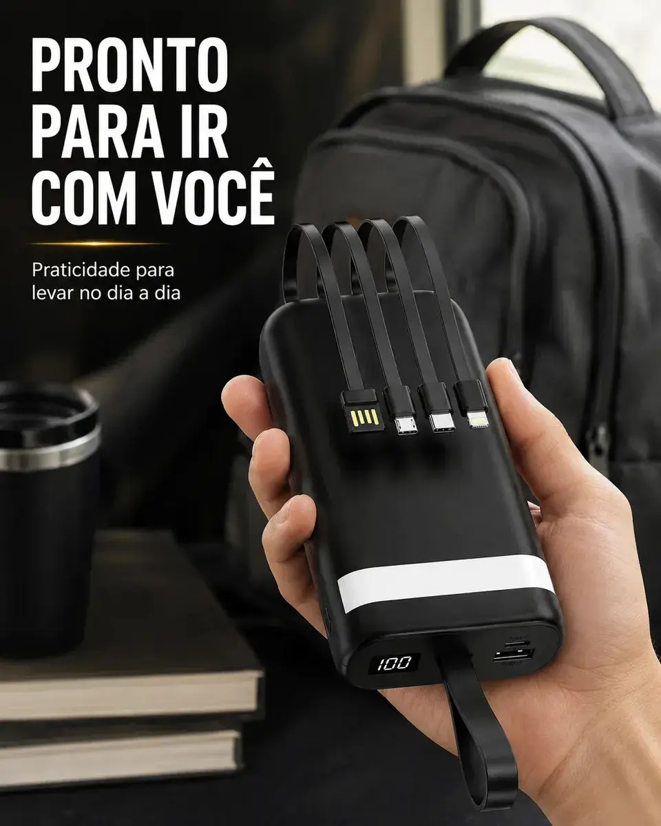 Power Bank 20000mah Carregador Portátil Turbo Rápido 22.5w Display Digital Preto thumbnail 3