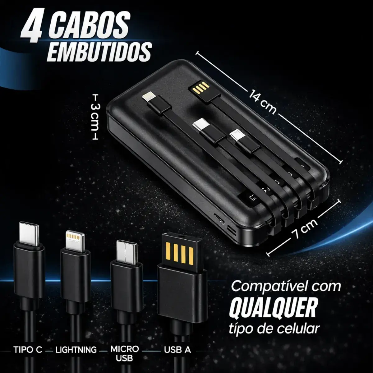 Power Bank 20000mah Carregador Portátil Turbo Rápido 22.5w Display Digital Preto thumbnail 4