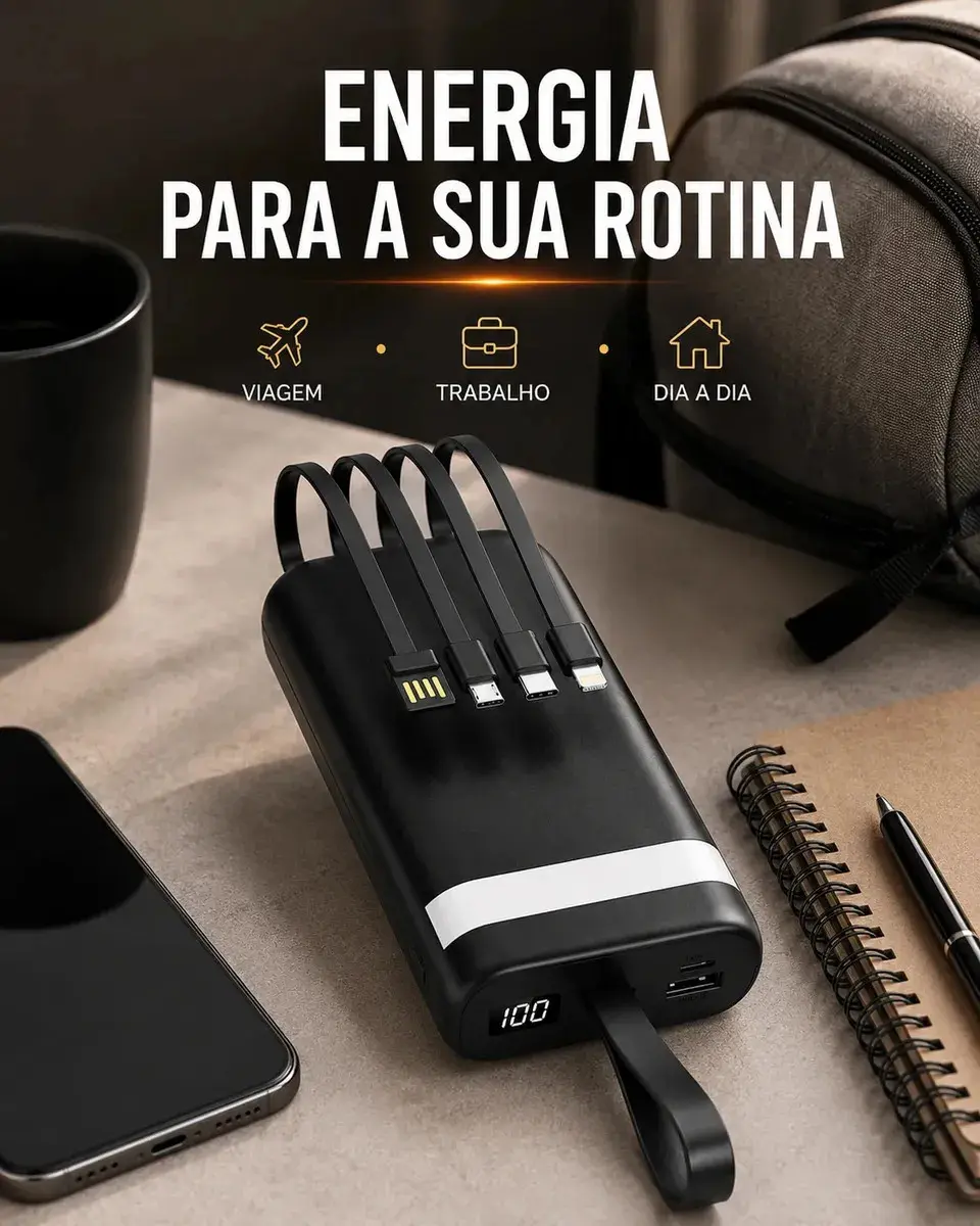Power Bank 20000mah Carregador Portátil Turbo Rápido 22.5w Display Digital Preto thumbnail 5